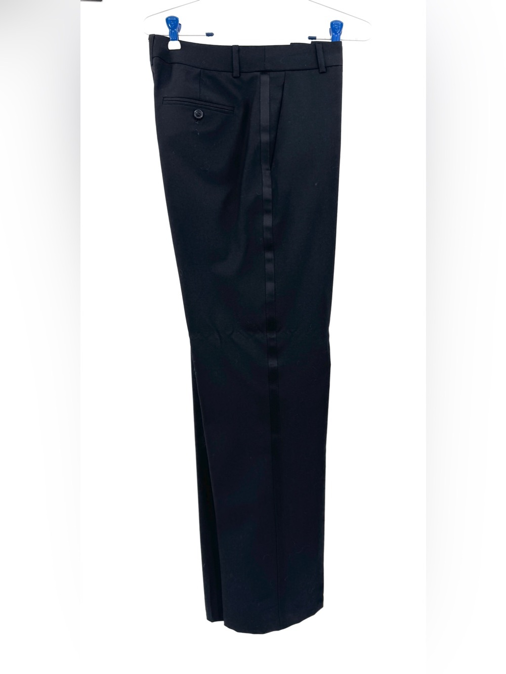J. Crew Black Tuxedo Style Dress Trousers with Satin Stripe women